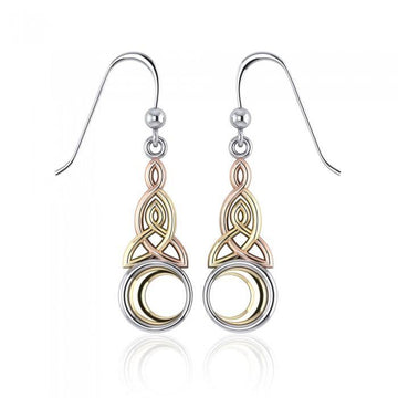 Celtic Moon Triquetra Earrings OTE2565 - Jewelry
